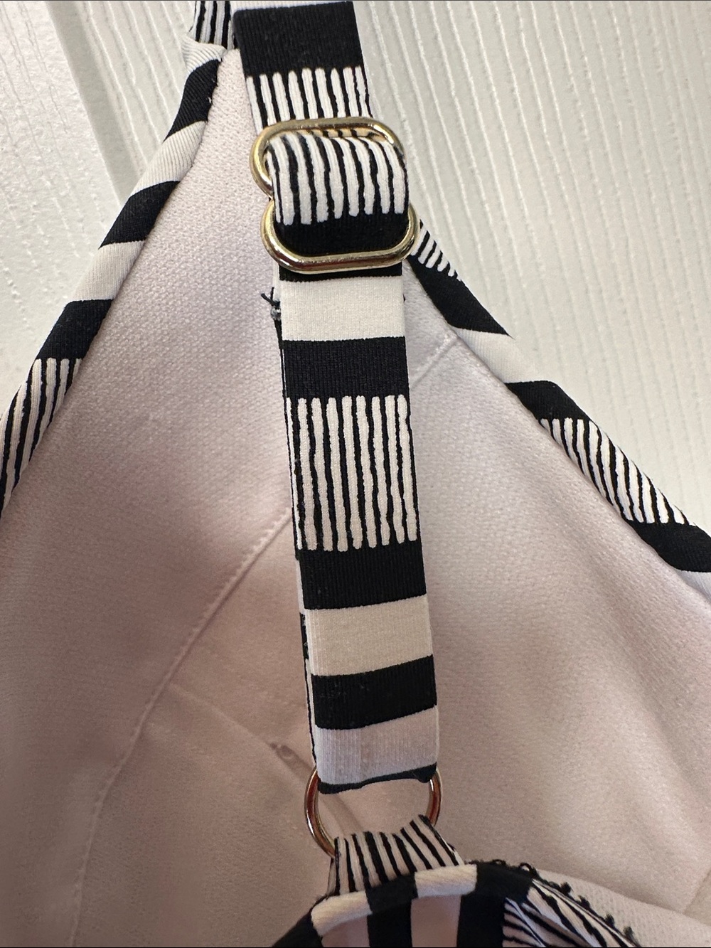 Striped Black & White Women's Tankini Swim Top by Leilani - Picture 7 of 8
